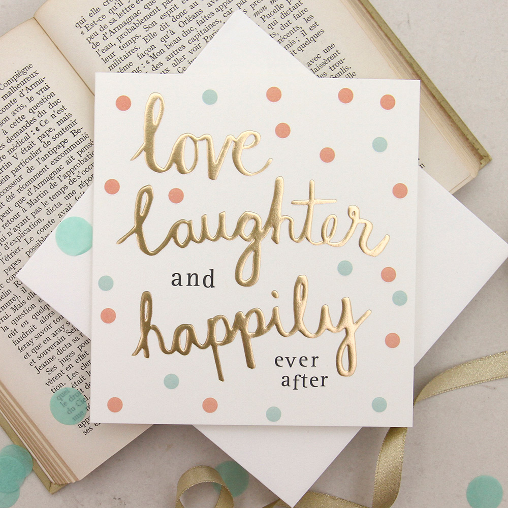 Love Laughter Wedding Card By Caroline Gardner
